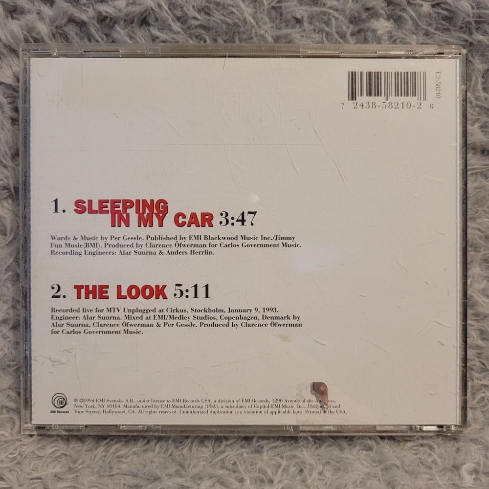 Sleeping In My Car Roxette (CD Single, 1994) - Picture 3 of 3